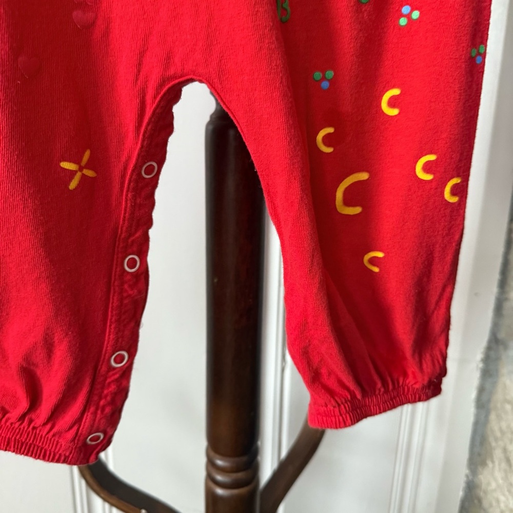 Vintage 90s ABC’s Red Romper Jumpsuit size 3t - Picture 5 of 7